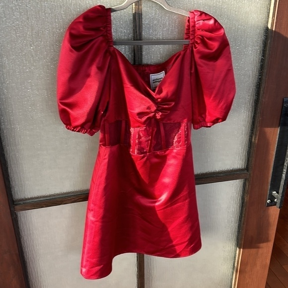 Autumn Adeigbo Clarette corset Dress Deep Red Womens mini Size 10 NEW - Picture 8 of 12